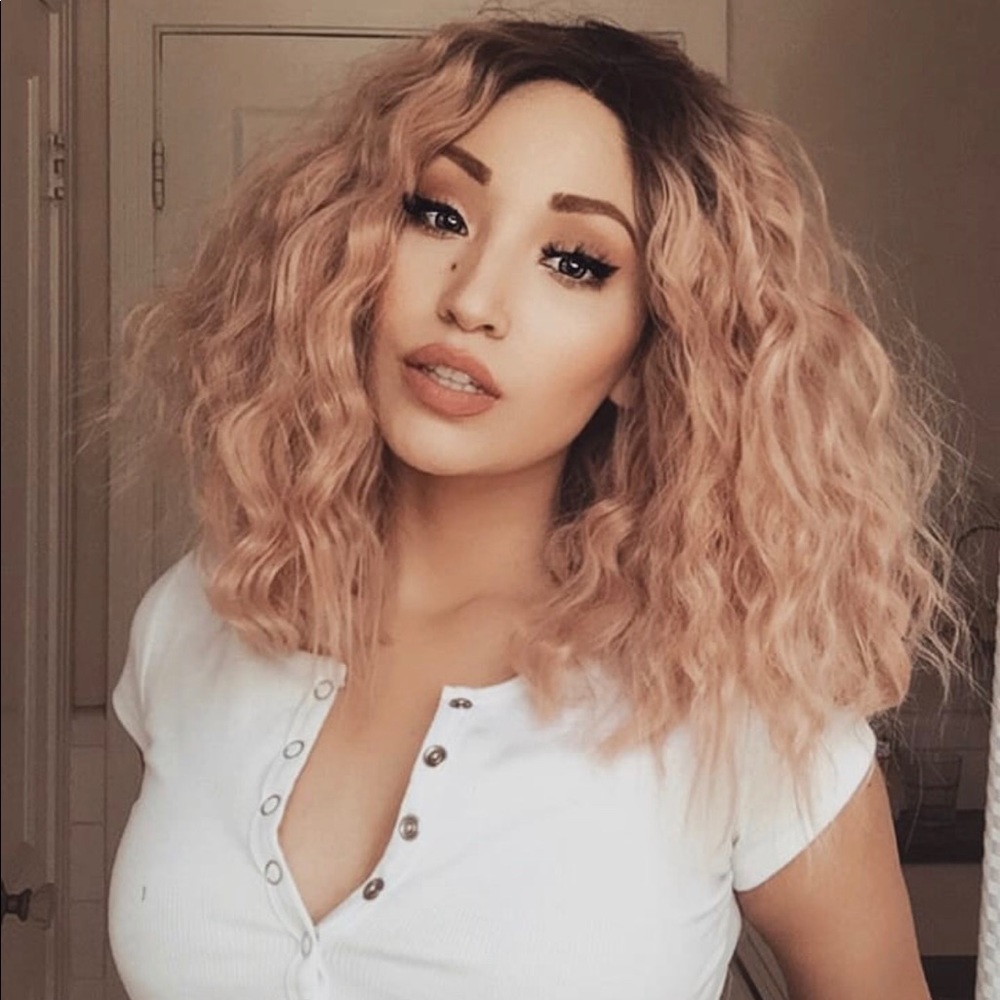 Peach OMBRE Curly Wig